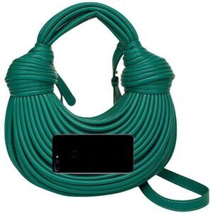 Women's Top Handle Clutch Satchel Shoulder Creative Noodles Underarm Green Bag